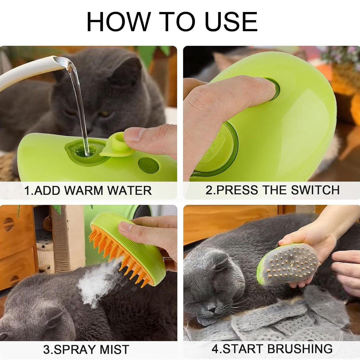 CozzyPaws™ 3-in-1 Steam Brush for Cats and Dogs